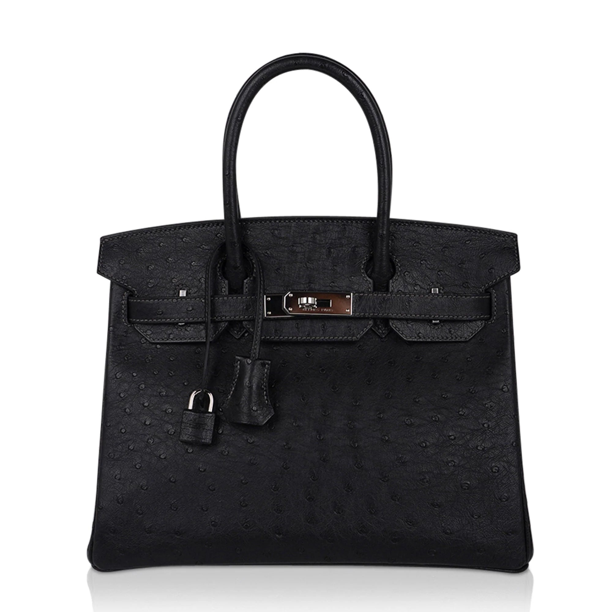 Birkin HSS 30 Bag Black (Noir ) Ostrich Palladium Hardware