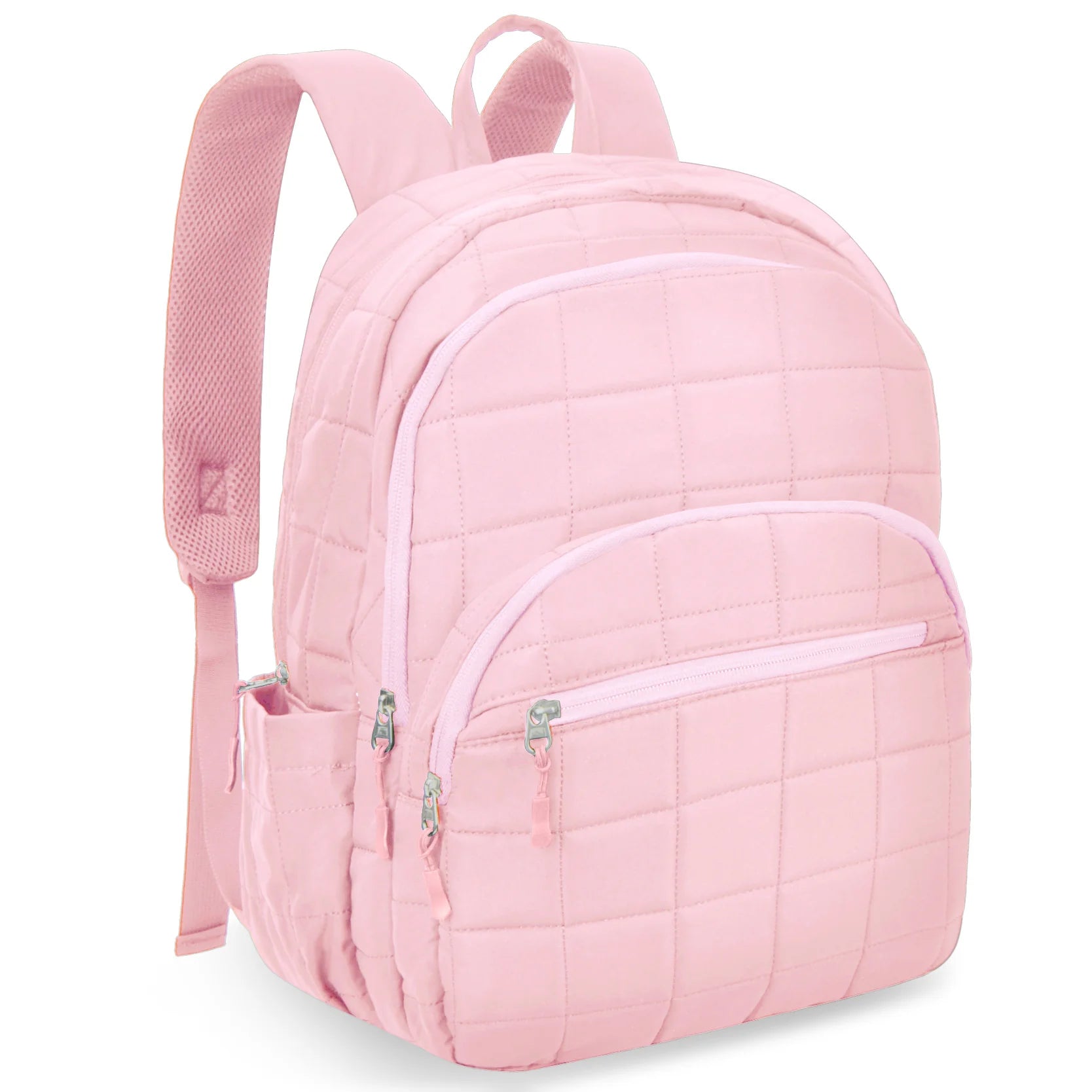 Pink Quilted Laptop Backpack