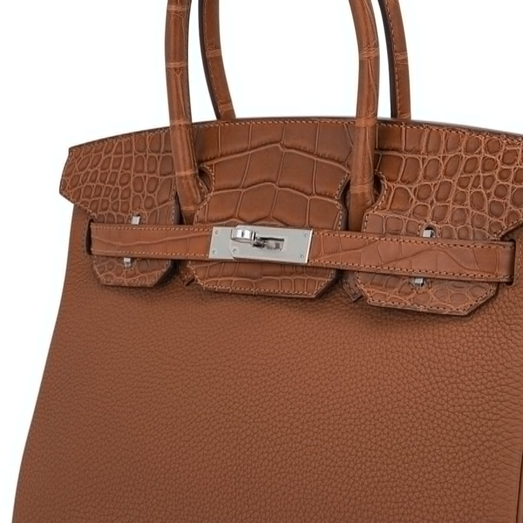 Birkin Touch 30 Bag Gold Matte Alligator / Togo Limited Edition