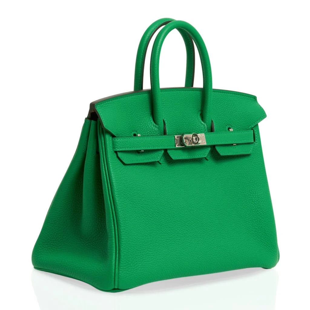 Verso Birkin 25 Bag Bamboo & Caramel Togo Leather with Palladium Hardware