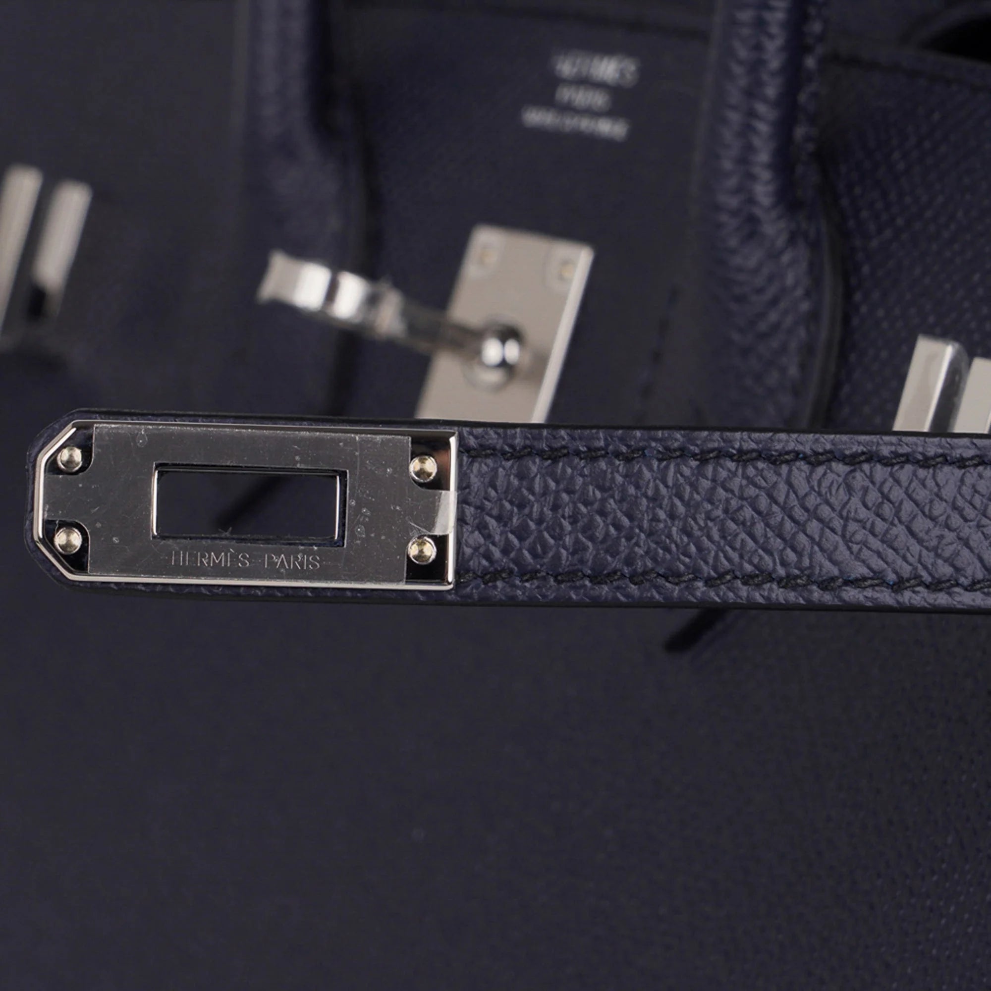 Birkin Sellier 25 Bag Blue Indigo Epsom Leather with Palladium Hardware
