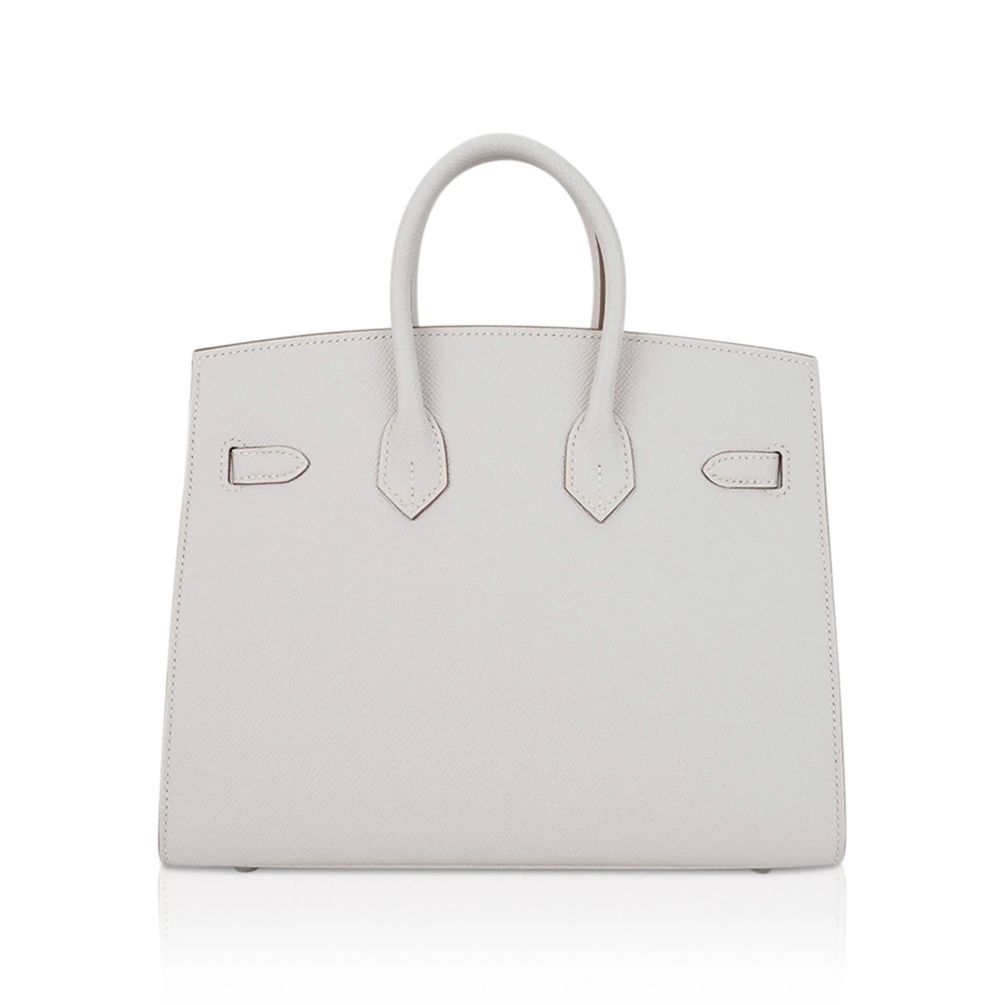 Birkin Sellier 25 Bag Gris Pale Epsom Leather with Palladium Hardware