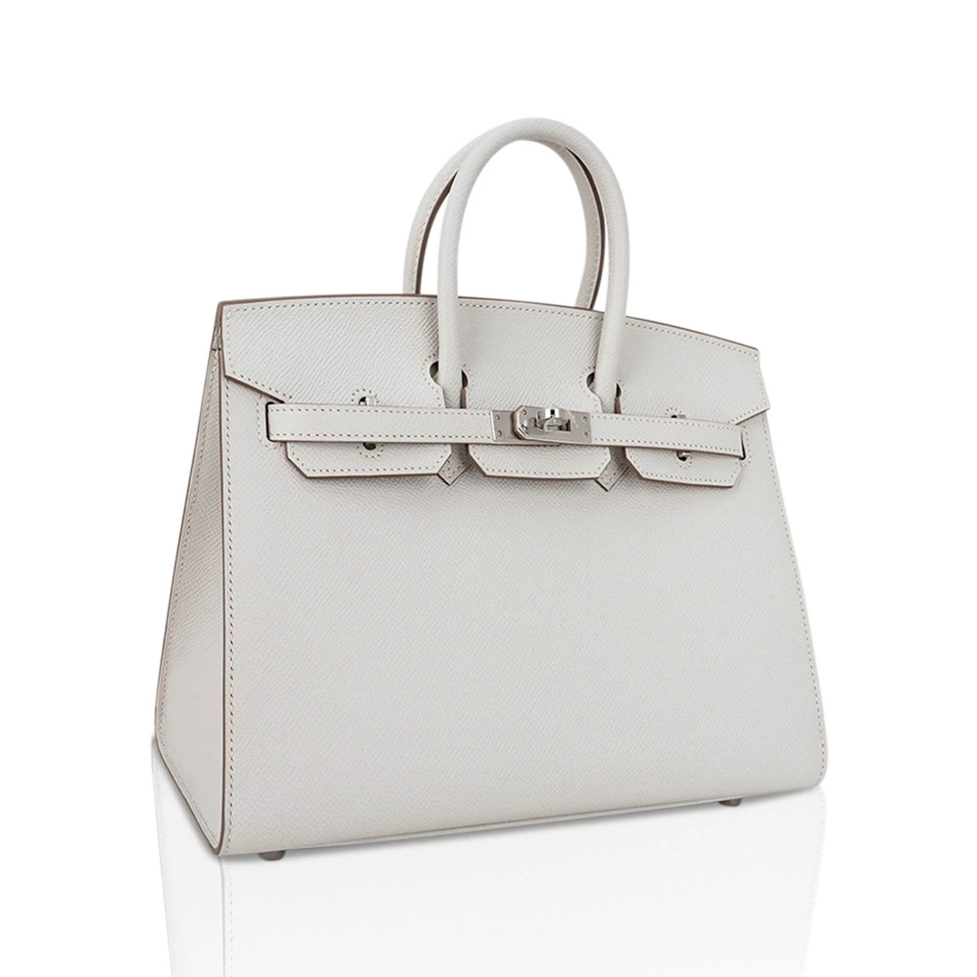 Birkin Sellier 25 Bag Gris Pale Epsom Leather with Palladium Hardware