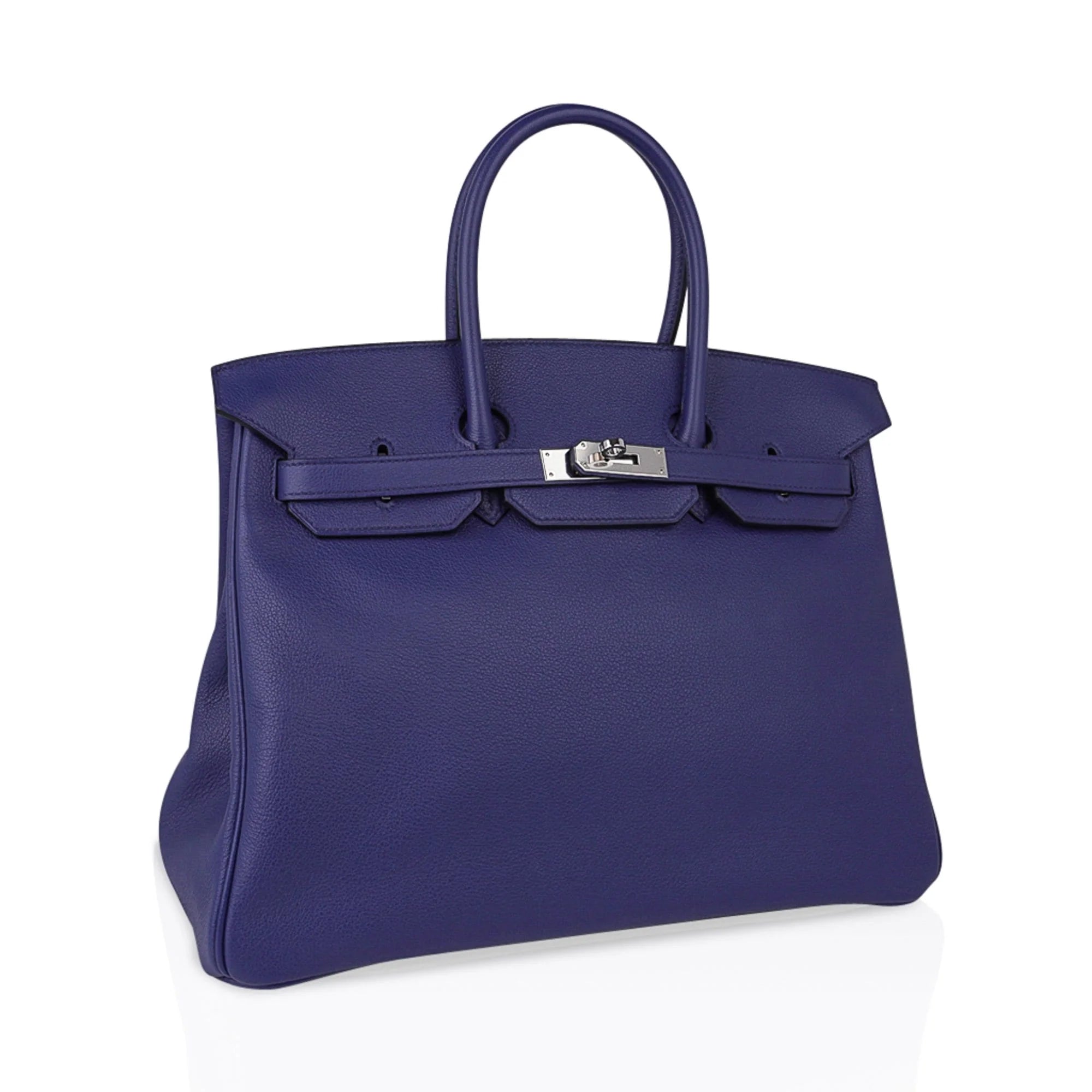 Limited Edition Birkin 35 Bag Blue Sapphire Taurillon Novillo Leather & Toile Sea Surf & Fun