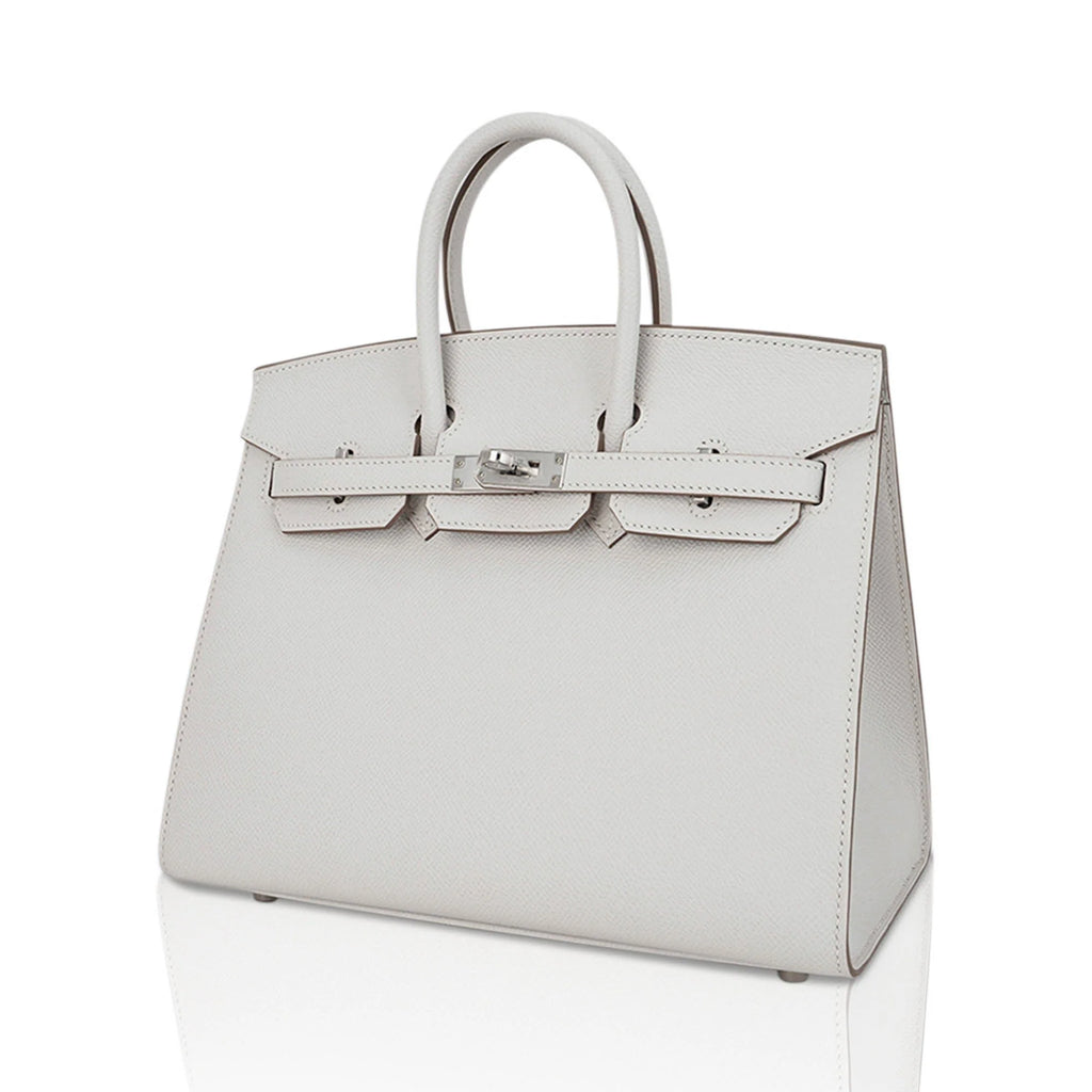 Birkin Sellier 25 Bag Gris Pale Epsom Leather with Palladium Hardware