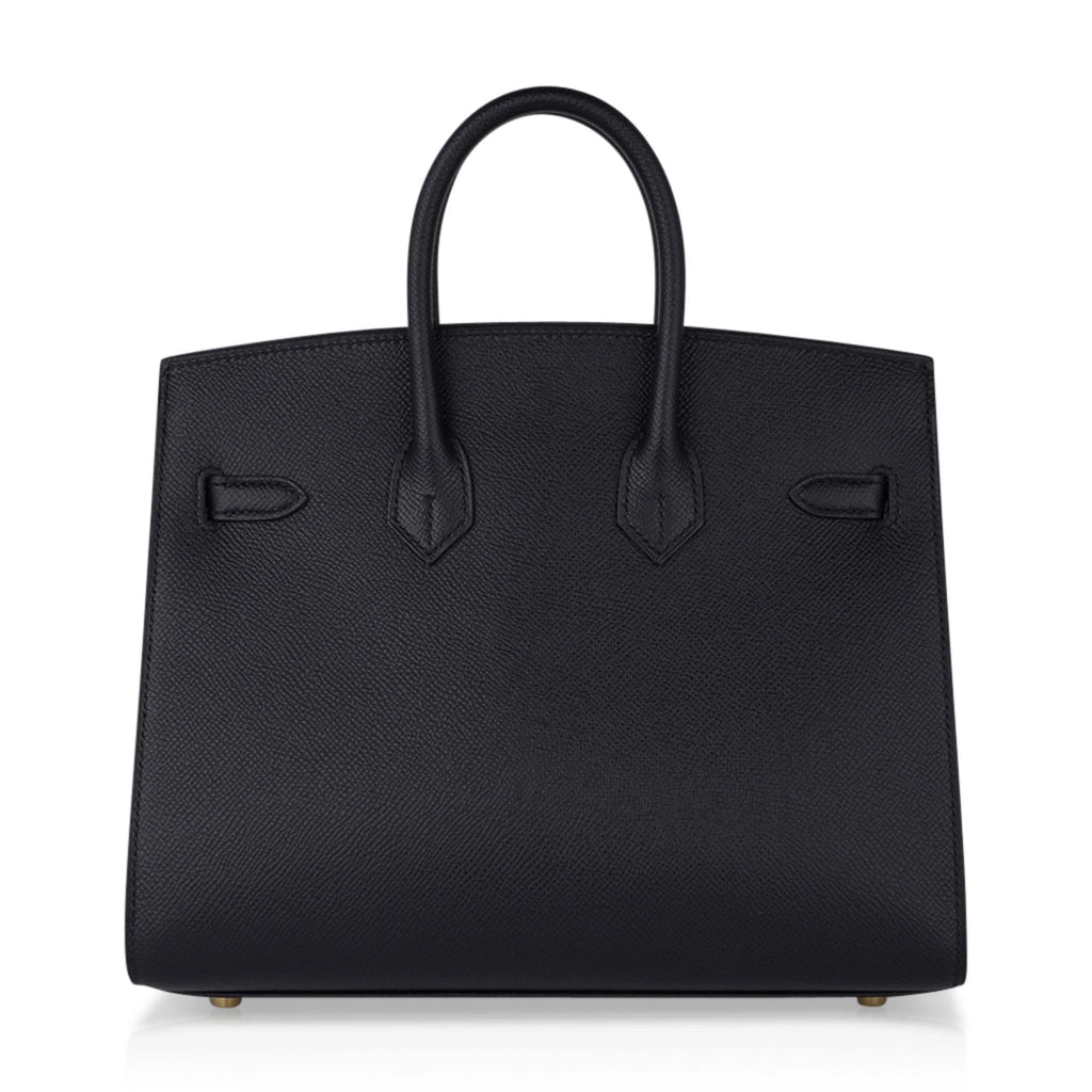 Birkin Sellier 25 Black Gold Hardware Epsom Leather New w/Box
