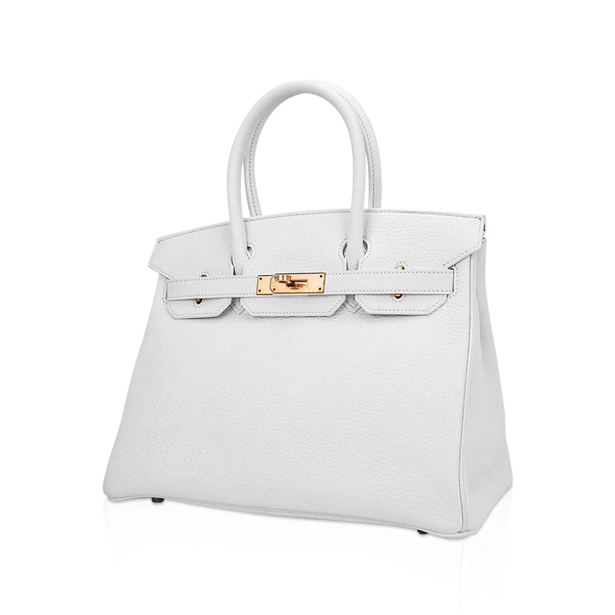 Special Order HSS Birkin 30 Bag White & Orange Clemence Leather with Rose Gold Hardware